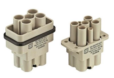 Han Q 4/2 male insert with Quick Lock