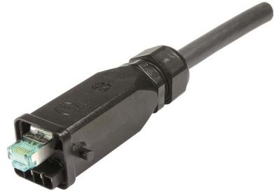 Han3A RJ45 Hybrid GL Cat6A plug 8+4p pl.