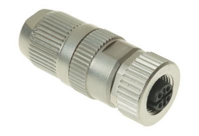 M12-L shielded female 4-pole A-coded