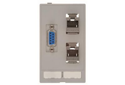 Data module (2x RJ45+1xD-Sub9 Bu/Bu)
