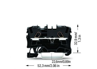 2-conductor through terminal block4 mm², black