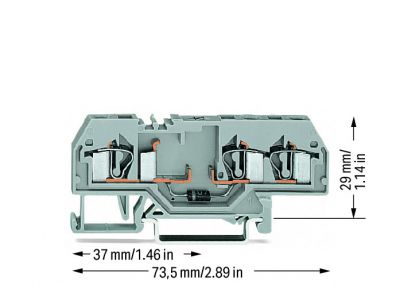 Component terminal block3-conductor, gray