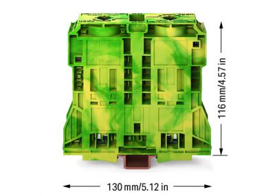 2-conductor ground terminal block120 mm², green-yellow