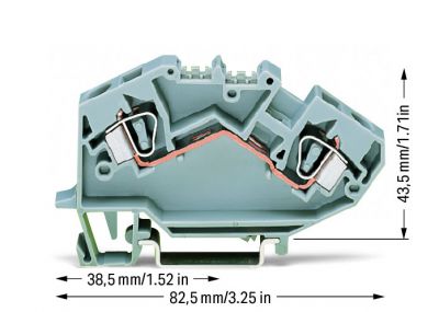 2-conductor through terminal block6 mm², gray