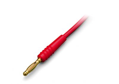 Test plug2 mm Ø with 500 mm cable, red
