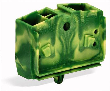 4-conductor terminal blockwithout push-buttons with snap-in mounting foot, green-yellow