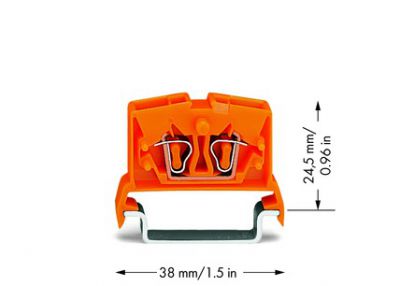 2-conductor miniature through tb2.5 mm², orange