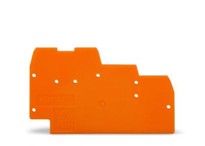 End and intermediate plate1 mm thick for triple-deck terminal blocks, orange