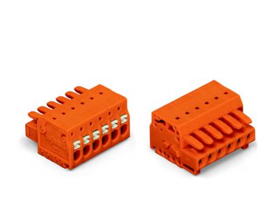 1-conductor female plug100% protected against mismating, orange