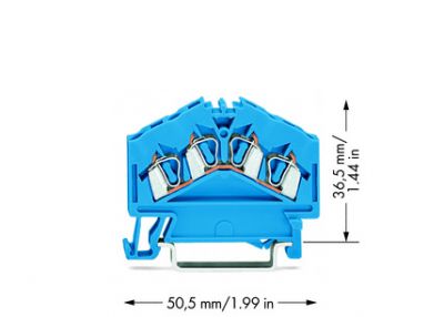 4-conductor through terminal block2.5 mm², blue