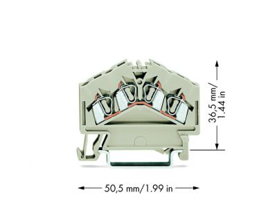 4-conductor through terminal block2.5 mm², light gray