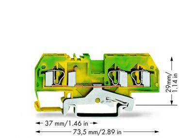 3-conductor ground terminal block4 mm², green-yellow