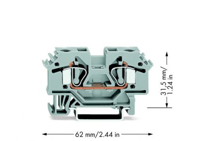 2-conductor through terminal block6 mm², gray