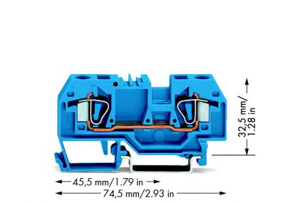 2-conductor through terminal block6 mm², blue