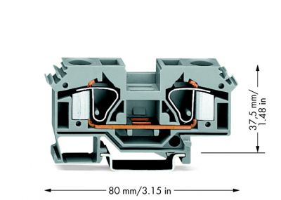 2-conductor through terminal block16 mm², gray