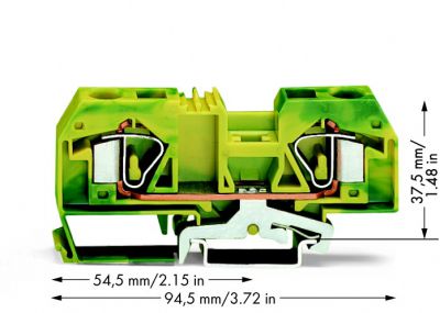 2-conductor ground terminal block16 mm², green-yellow
