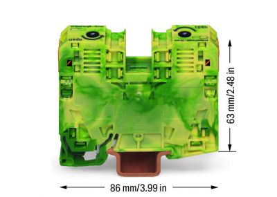 2-conductor ground terminal block35 mm², green-yellow