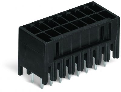 THT male header, 2-row0.8 x 0.8 mm solder pin straight, black