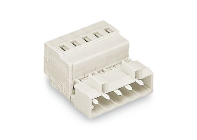 1-conductor male connector100% protected against mismating, light gray