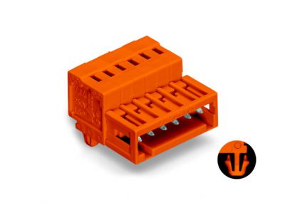 1-conductor male connector100% protected against mismating, orange