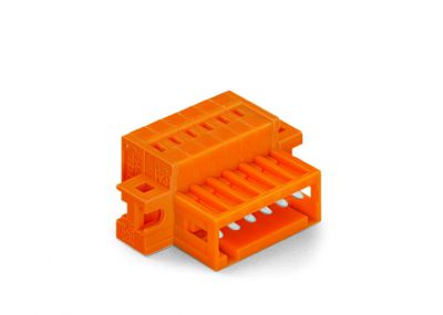 1-conductor male connector100% protected against mismating, orange