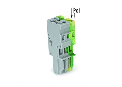 1-conductor female pluggray, green-yellow