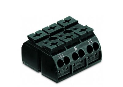 4-cond. chassis-mount terminal strip3-pole, black