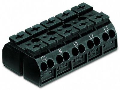 4-cond. chassis-mount terminal strip5-pole, black